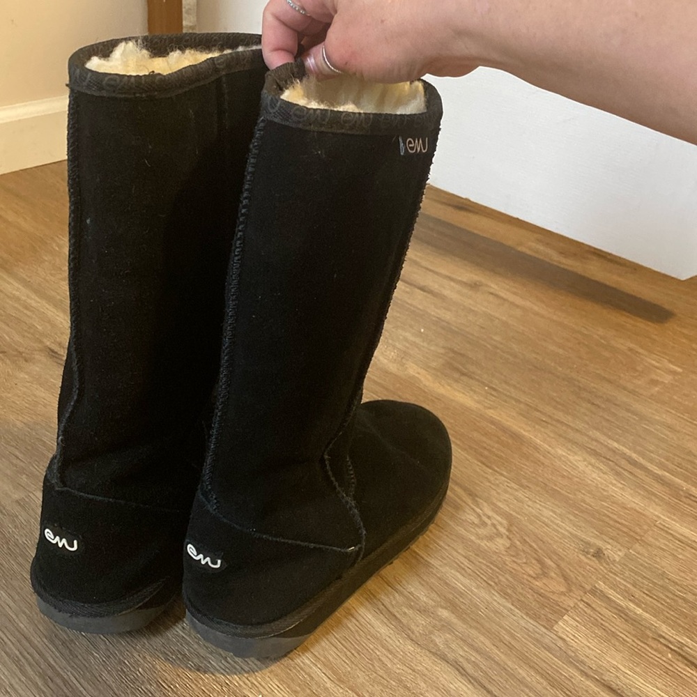 Emu Australia Black Tall lined boots